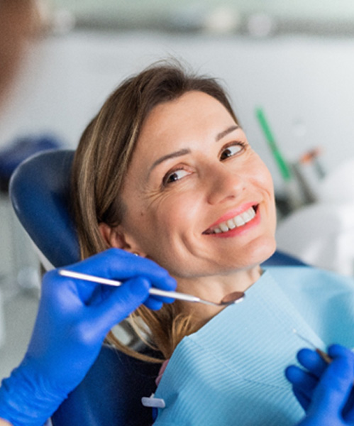 a dental patient smiling