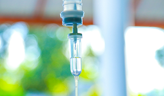 Close up of an I V drip